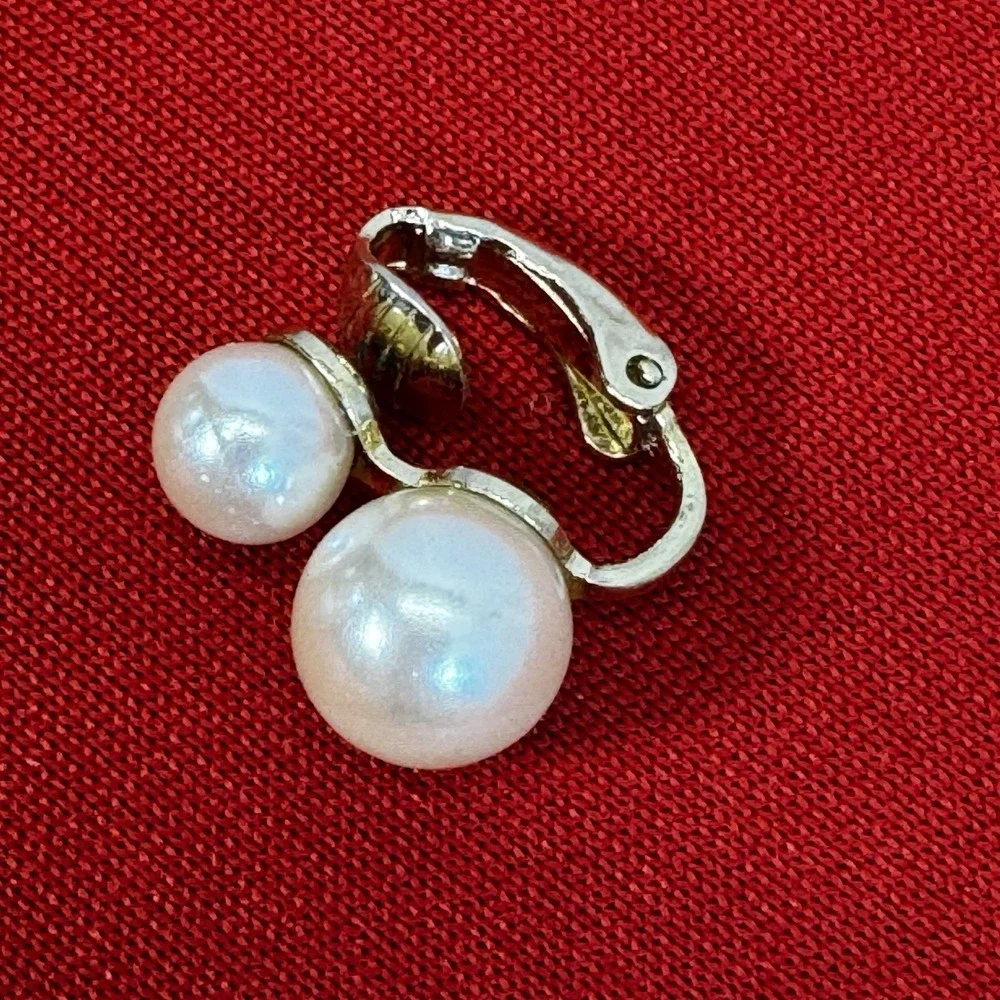 Pearl Look Clip‎ Earrings